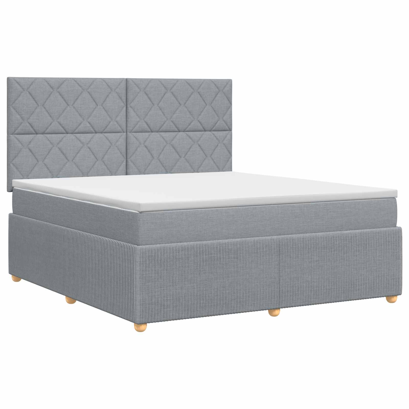 Boxspring krevet s madracem Svjetlosiva 180 x 200 cm Tkanina