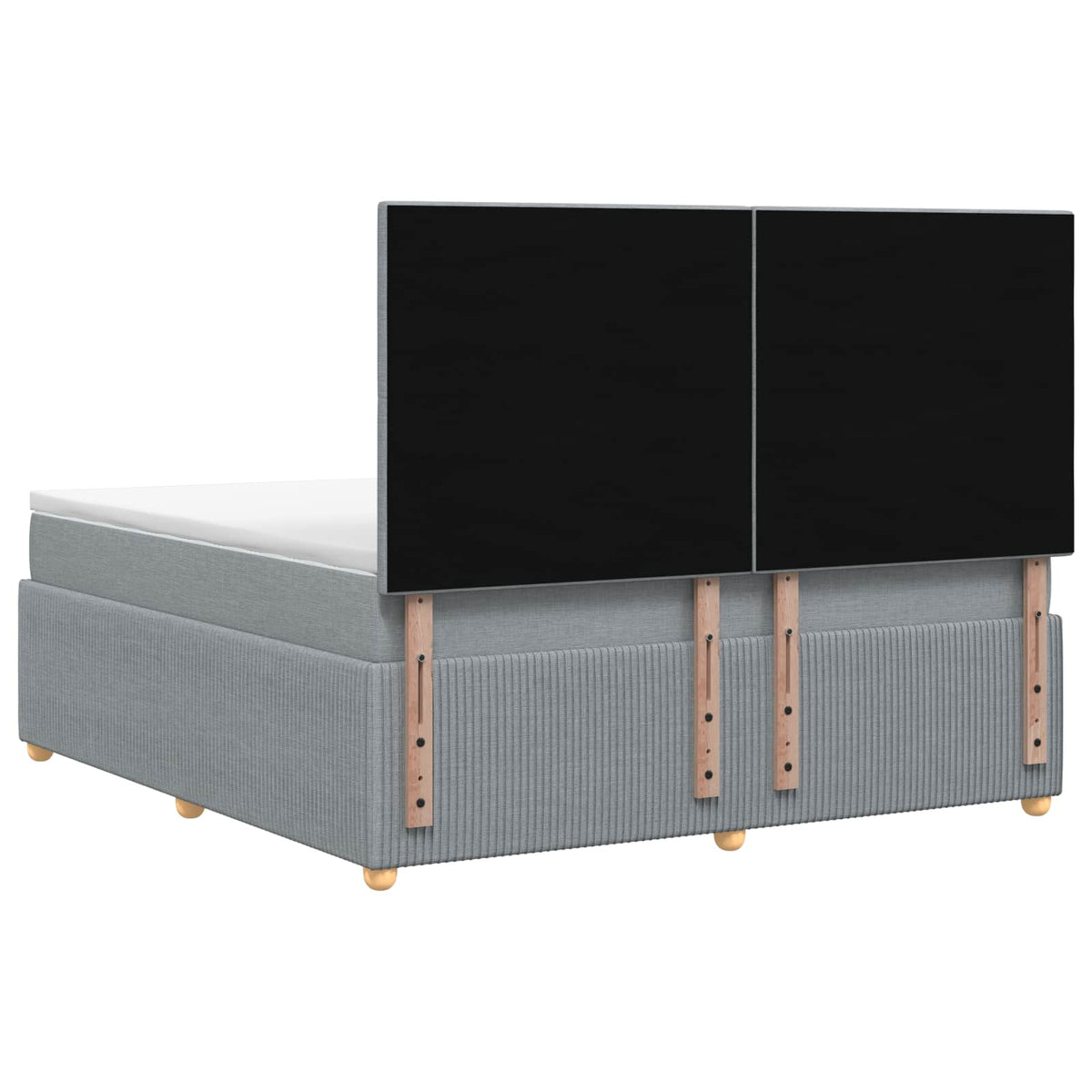 Boxspring krevet s madracem Svjetlosiva 180 x 200 cm Tkanina