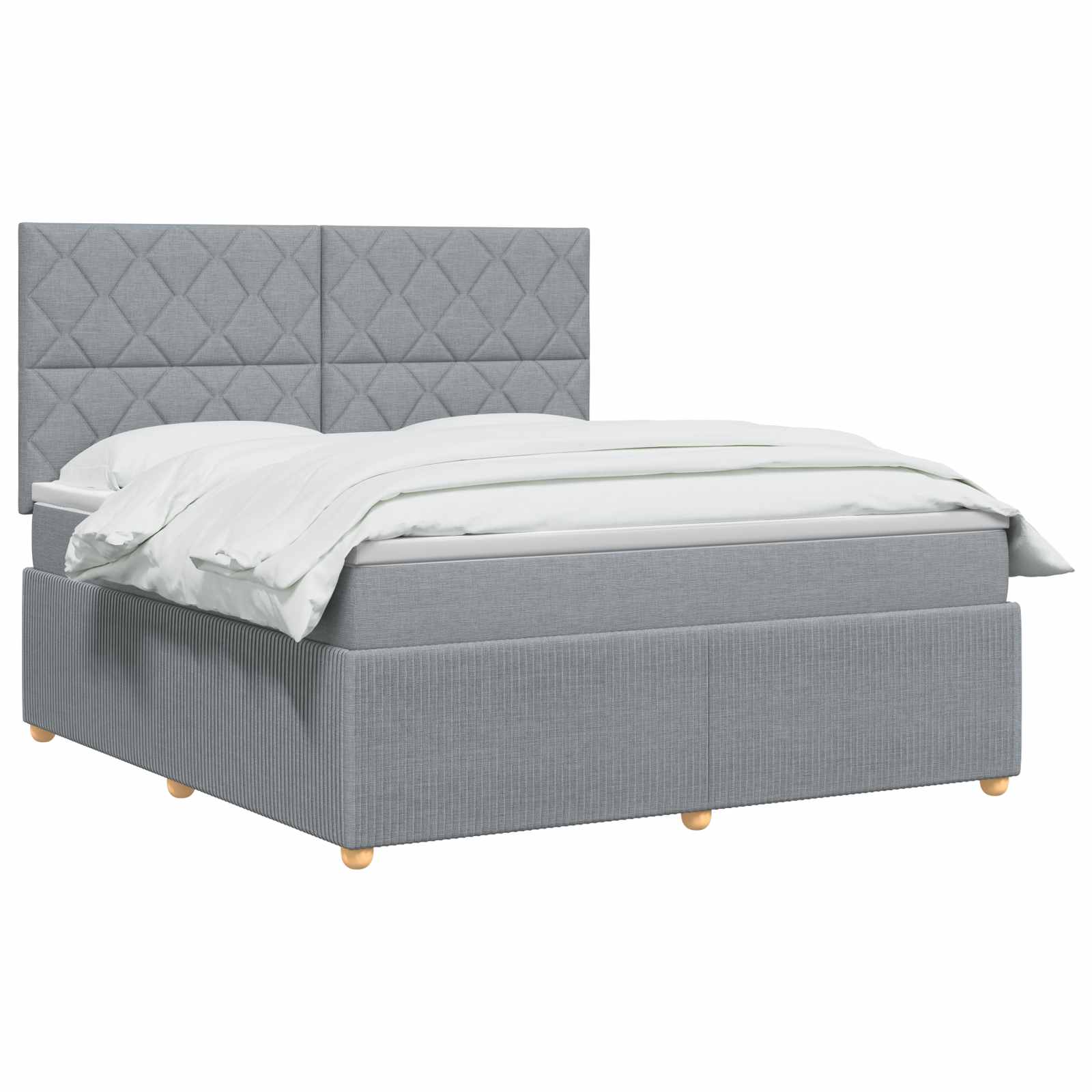 Boxspring krevet s madracem Svjetlosiva 180 x 200 cm Tkanina