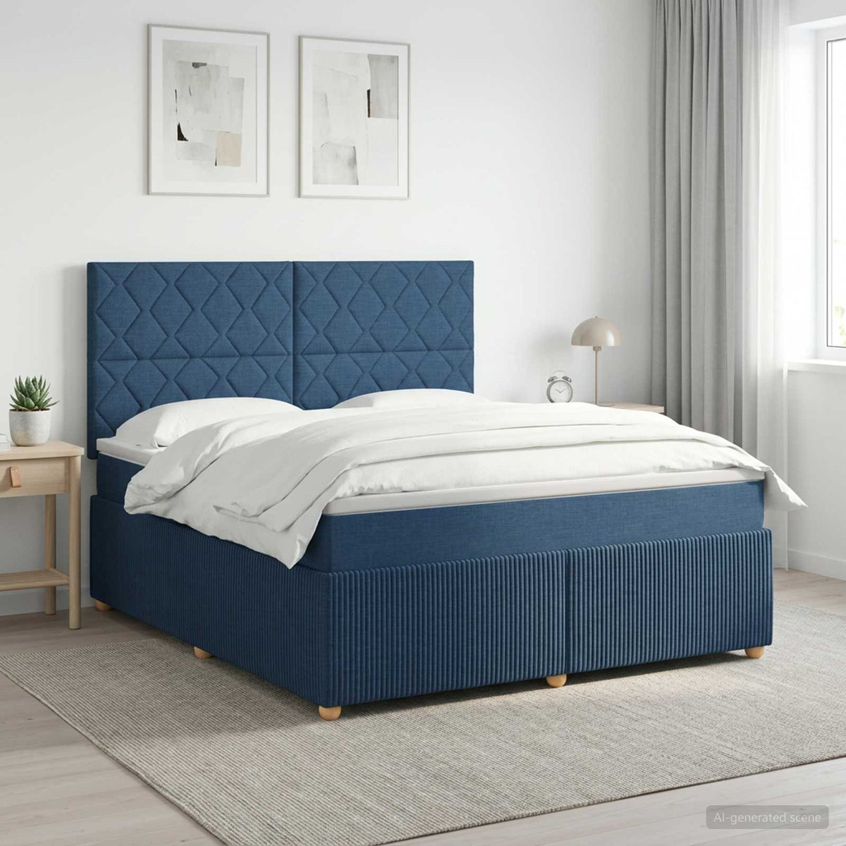Boxspring krevet s madracem Plava 160 x 200 cm Tkanina