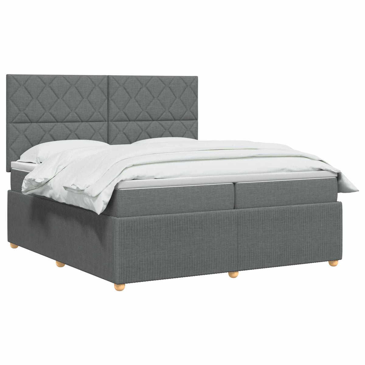 Boxspring krevet s madracem Tamnosiva 200 x 200 cm Tkanina