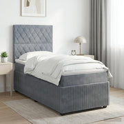 Boxspring krevet s madracem Tamnosiva Jjedan Baršun