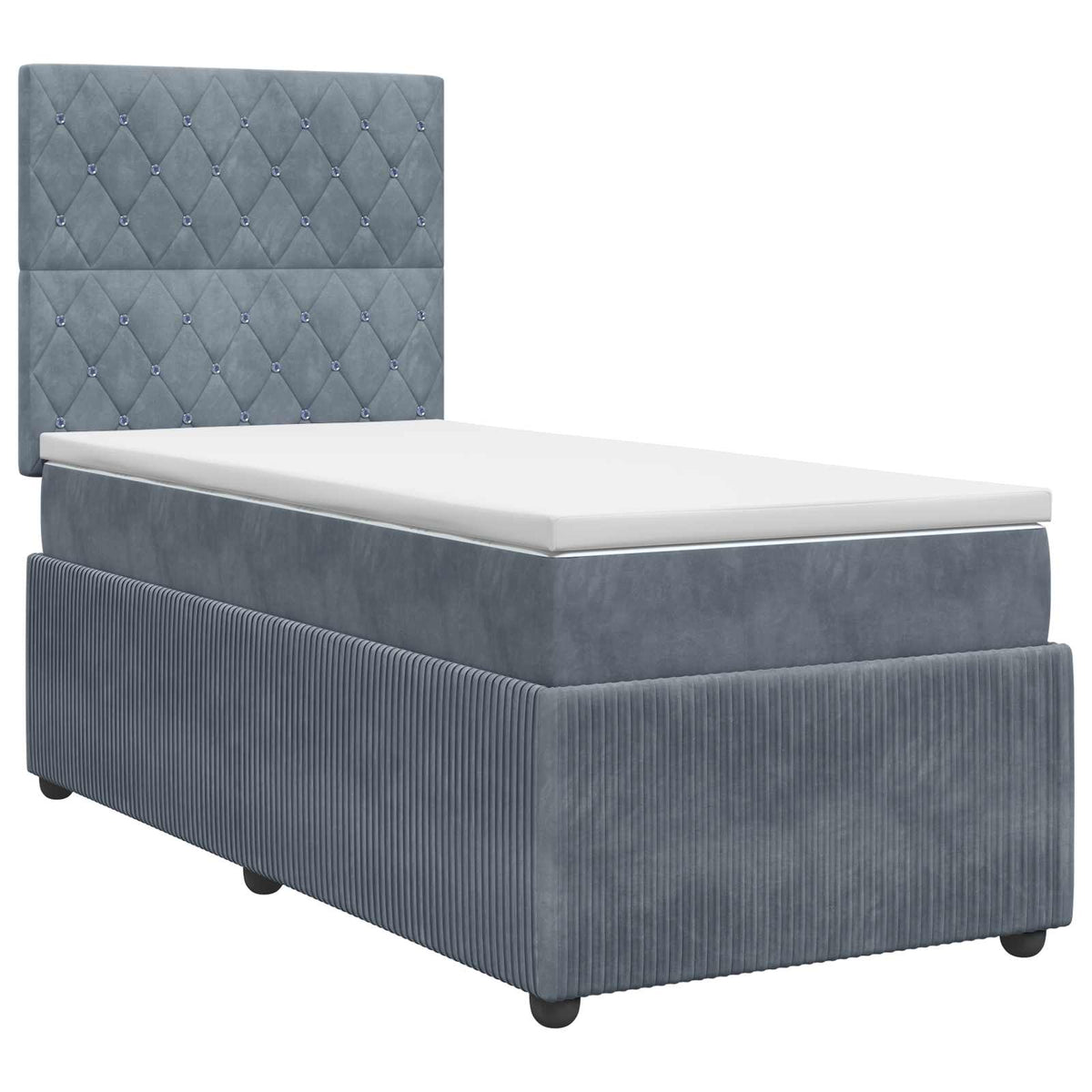 Boxspring krevet s madracem Tamnosiva 80 x 200 cm Baršun