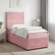 Boxspring krevet s madracem Ružičasta 90 x 200 cm Baršun