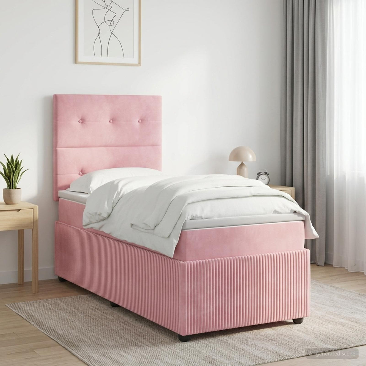 Boxspring krevet s madracem Ružičasta 80 x 200 cm Baršun