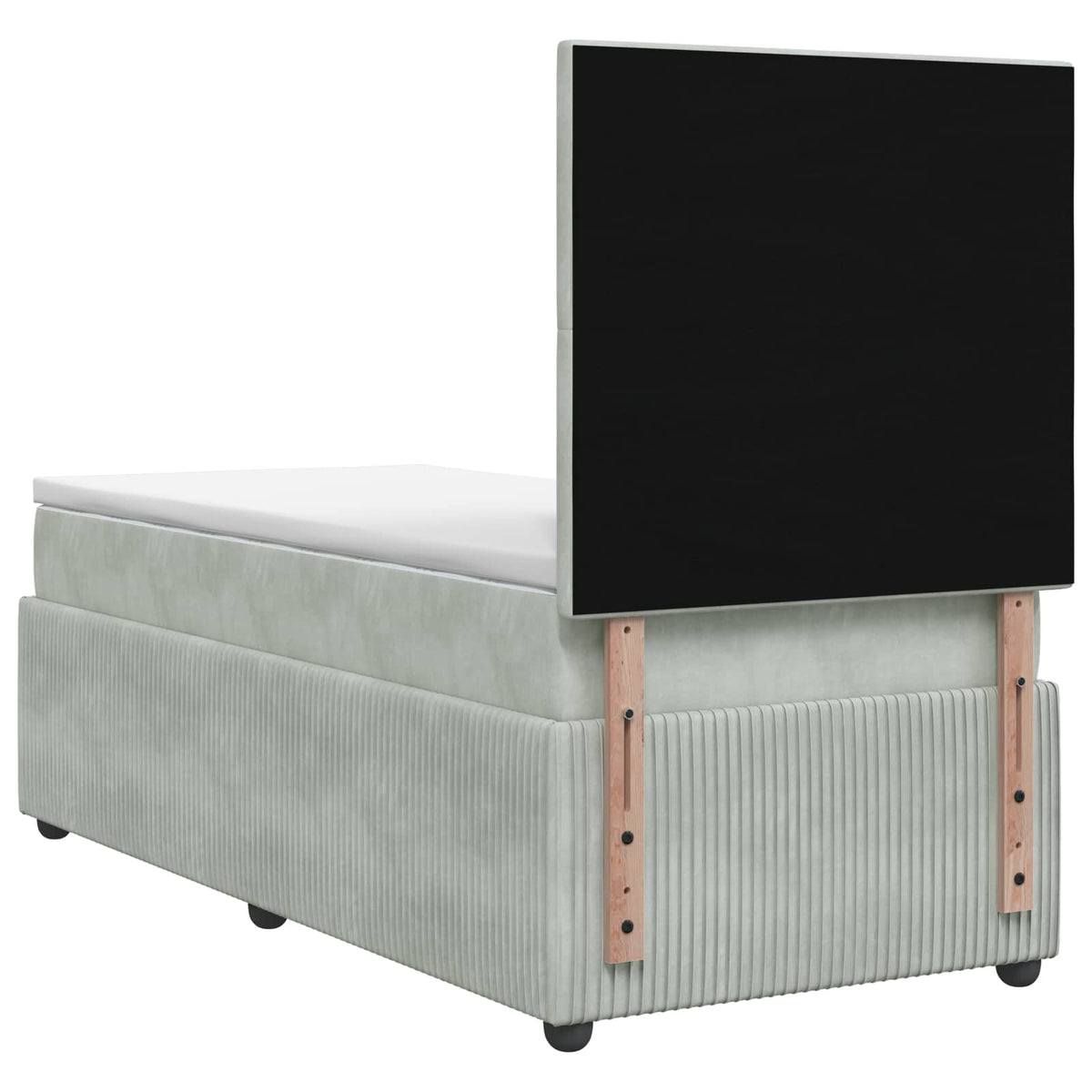 Boxspring krevet s madracem Svjetlosiva 90 x 200 cm Baršun