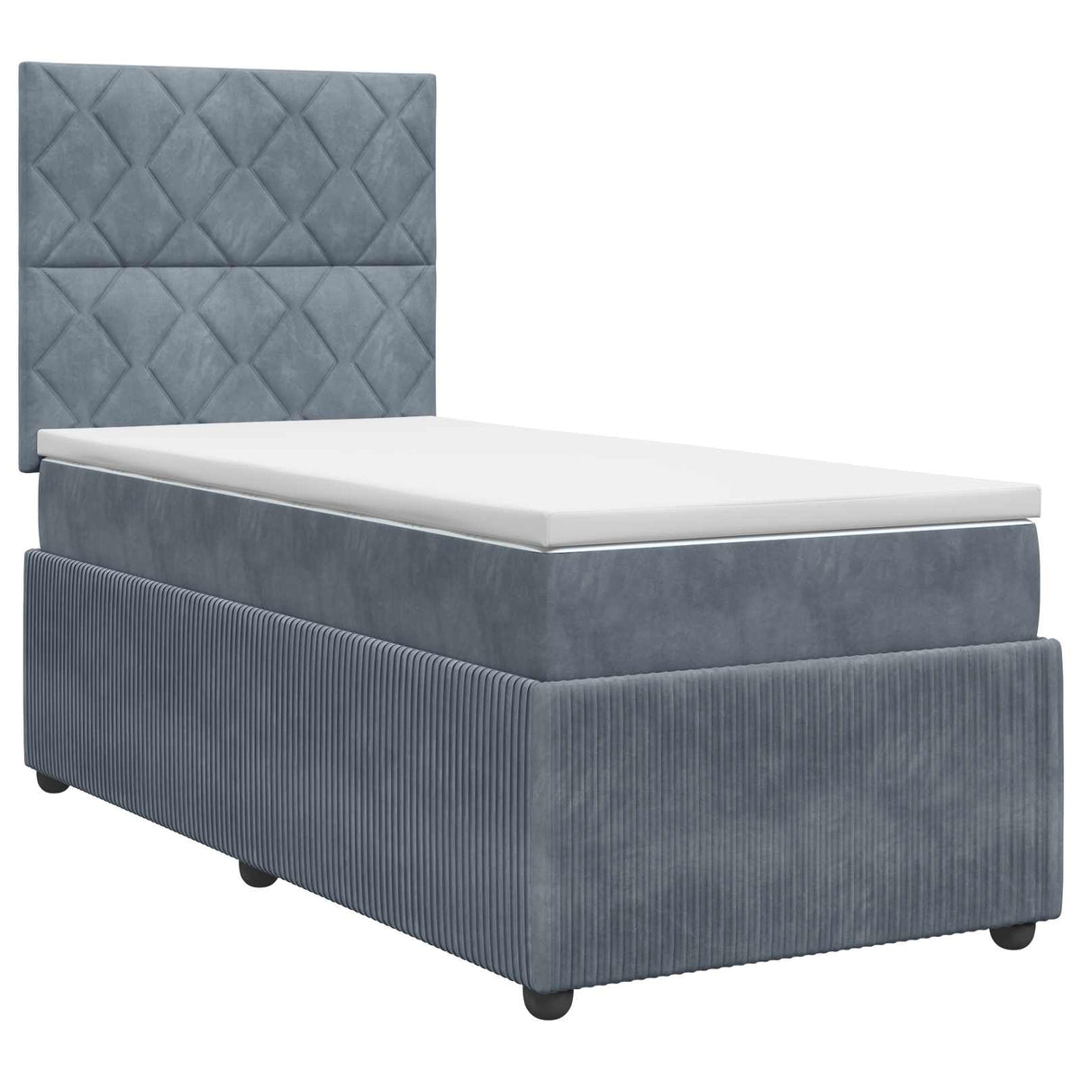 Boxspring krevet s madracem Tamnosiva 90 x 200 cm Baršun