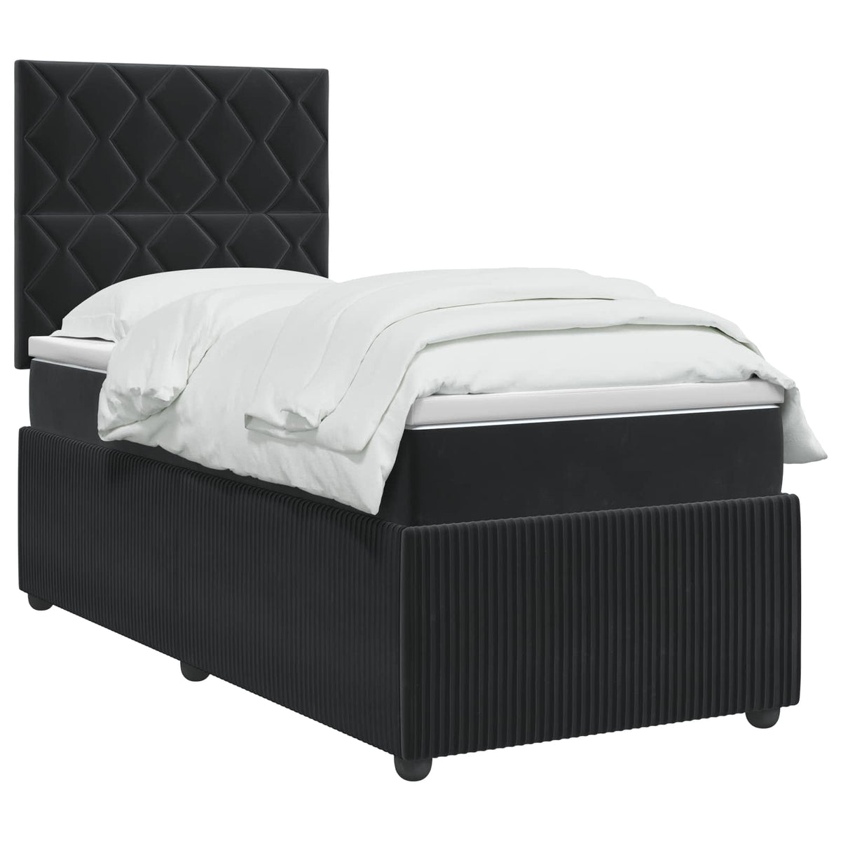 Boxspring krevet s madracem Crna 90 x 200 cm Baršun