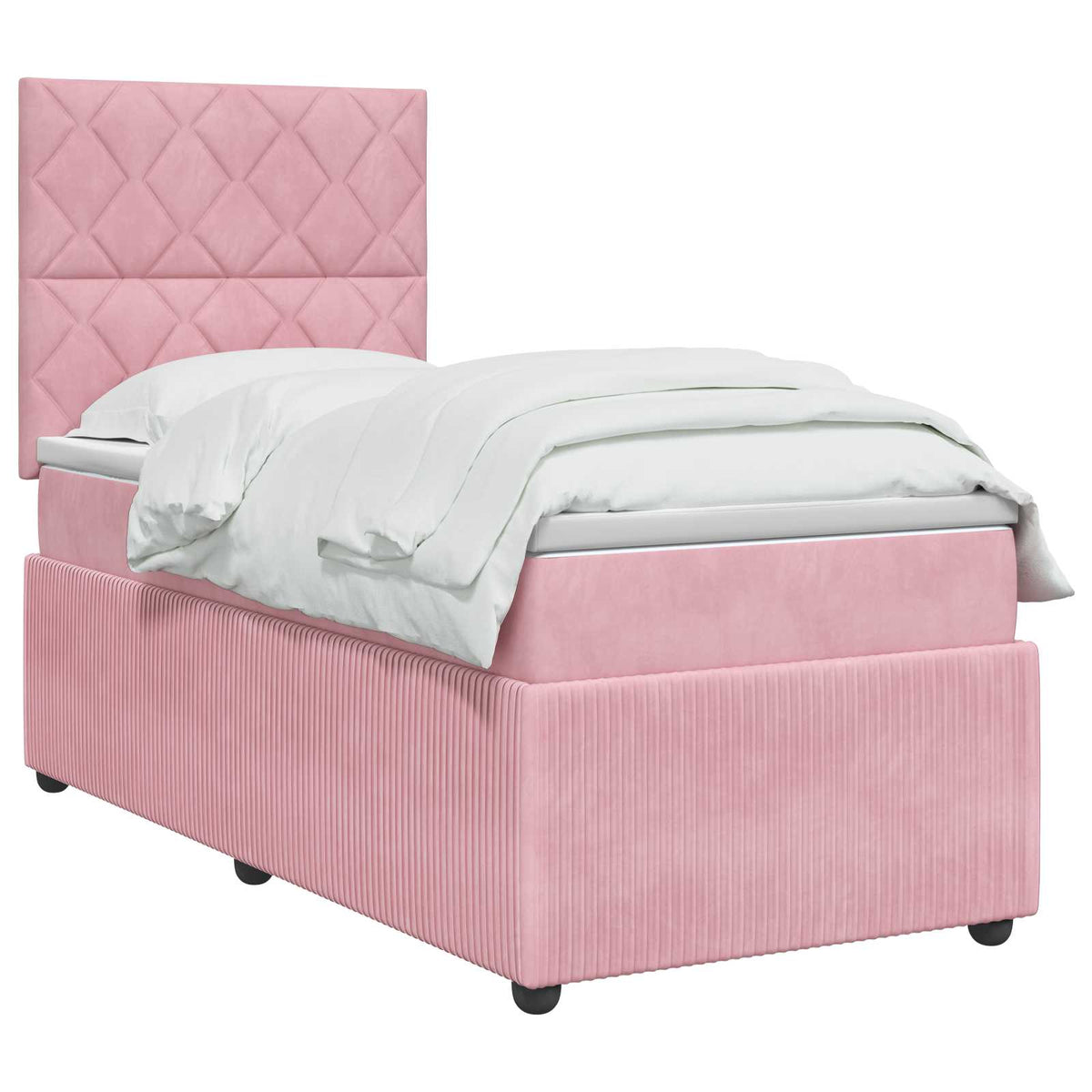 Boxspring krevet s madracem Ružičasta 90 x 200 cm Baršun