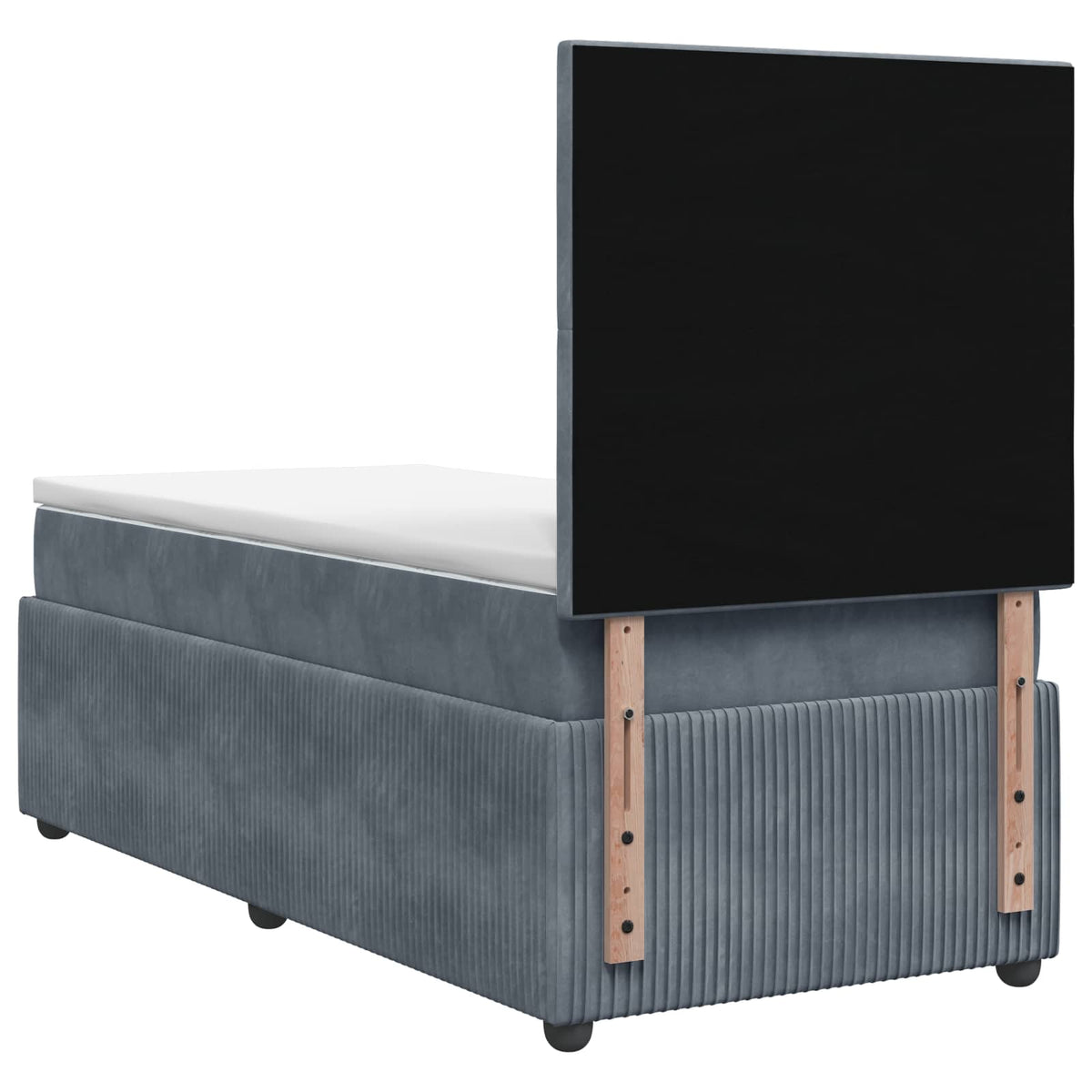 Boxspring krevet s madracem Tamnosiva 100 x 200 cm Baršun