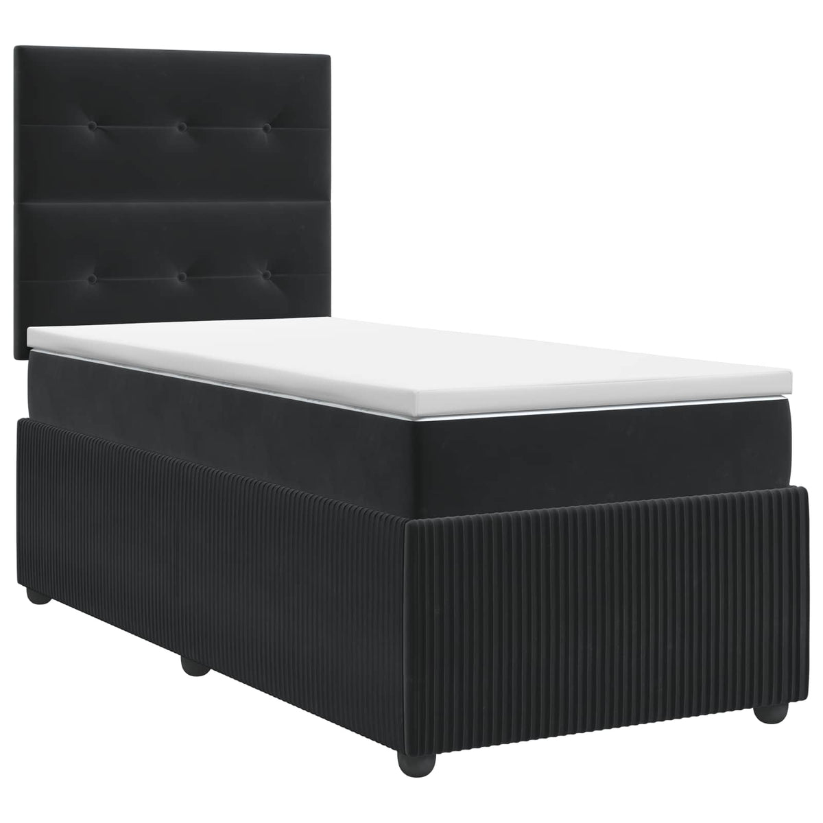 Boxspring krevet s madracem Crna 100 x 200 cm Baršun