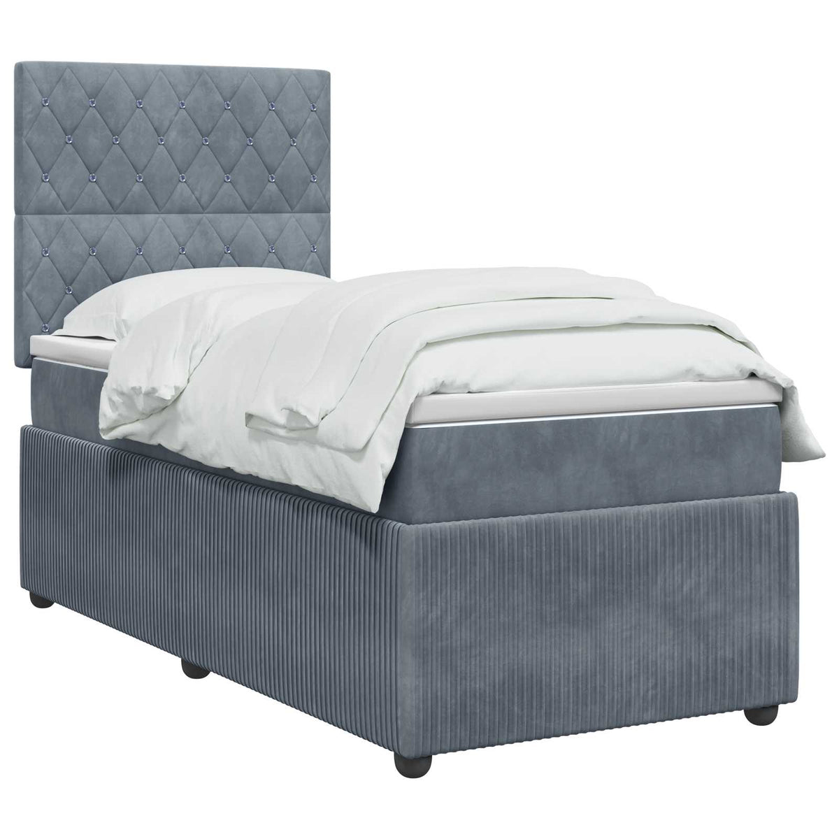 Boxspring krevet s madracem Tamnosiva 100 x 200 cm Baršun