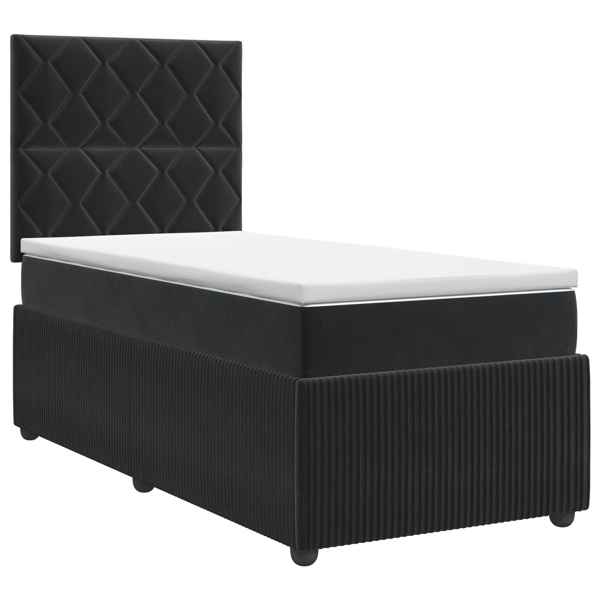 Boxspring krevet s madracem Crna 100 x 200 cm Baršun