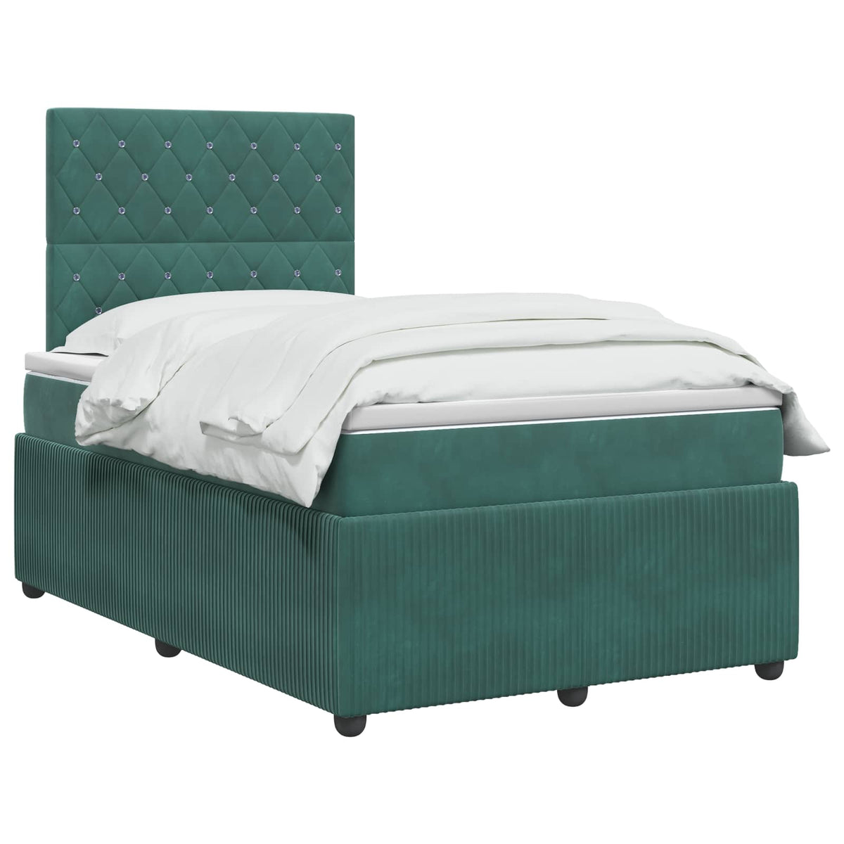 Boxspring krevet s madracem Tamnozelena 120 x 190 cm Baršun