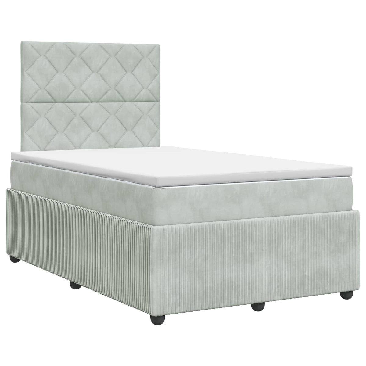 Boxspring krevet s madracem Svjetlosiva 120 x 200 cm Baršun
