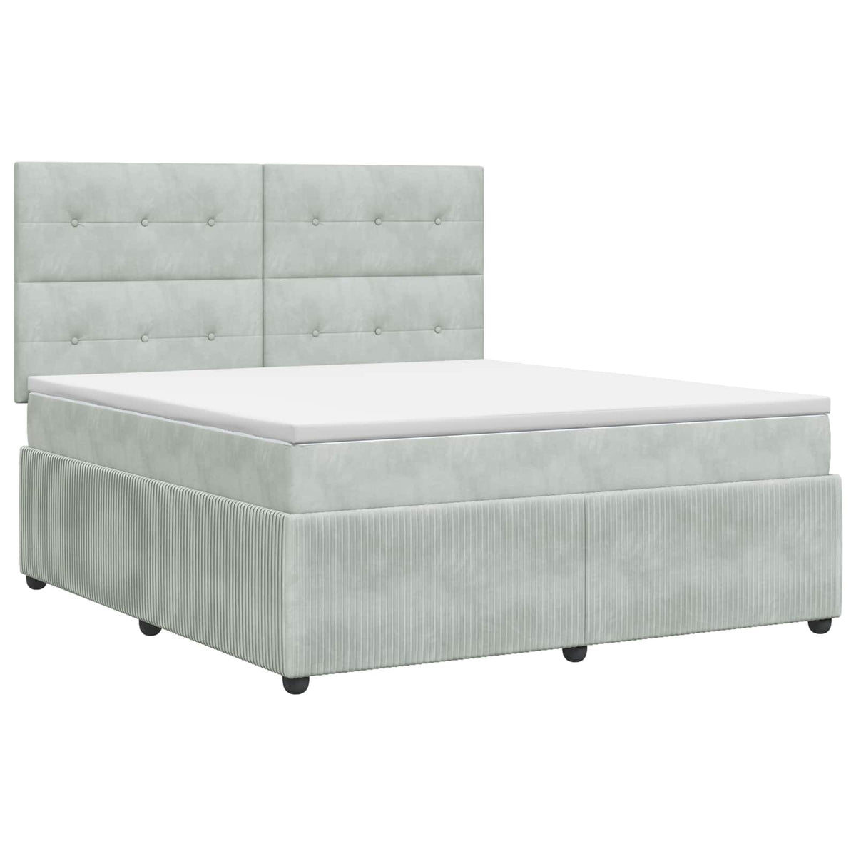 Boxspring krevet s madracem Svjetlosiva 140 x 190 cm Baršun