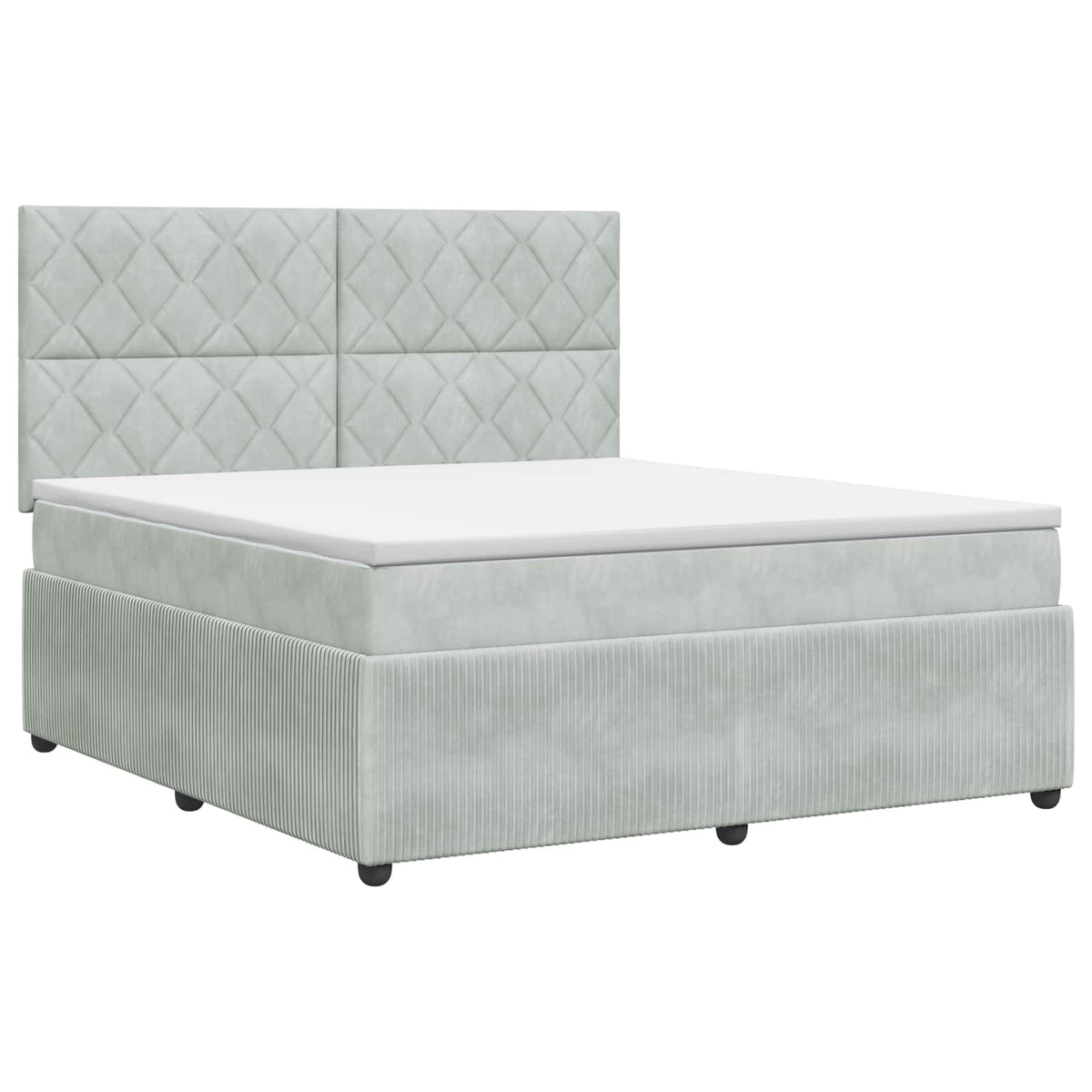 Boxspring krevet s madracem Svjetlosiva 140 x 190 cm Baršun