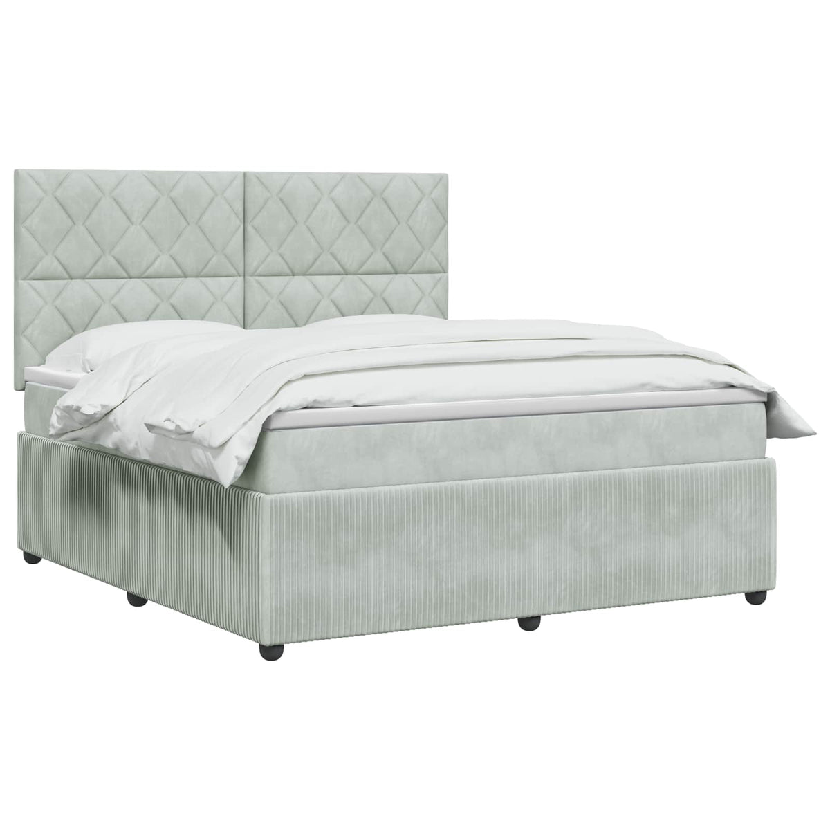 Boxspring krevet s madracem Svjetlosiva 140 x 190 cm Baršun