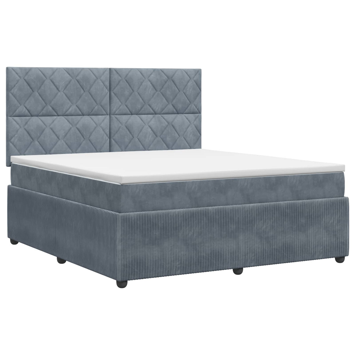 Boxspring krevet s madracem Tamnosiva 140 x 190 cm Baršun