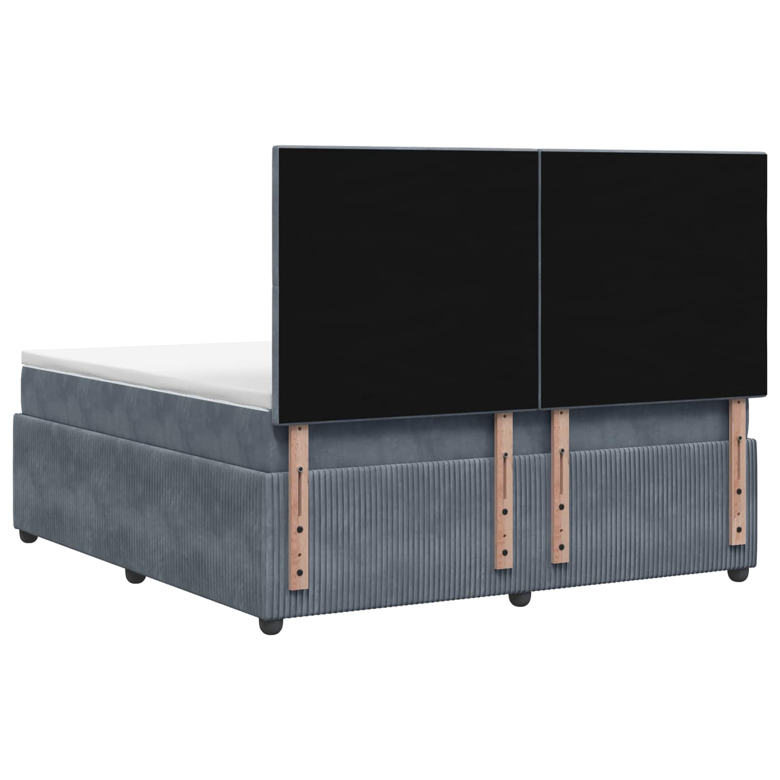 Boxspring krevet s madracem Tamnosiva 140 x 190 cm Baršun