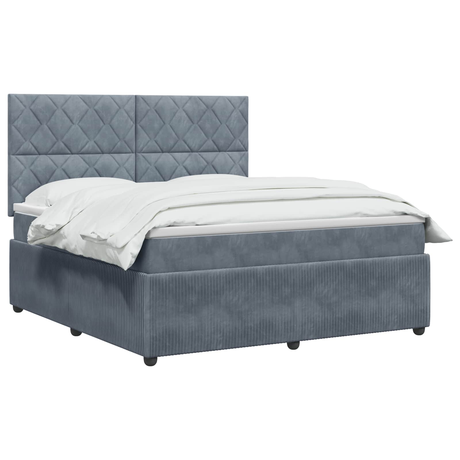 Boxspring krevet s madracem Tamnosiva 140 x 190 cm Baršun