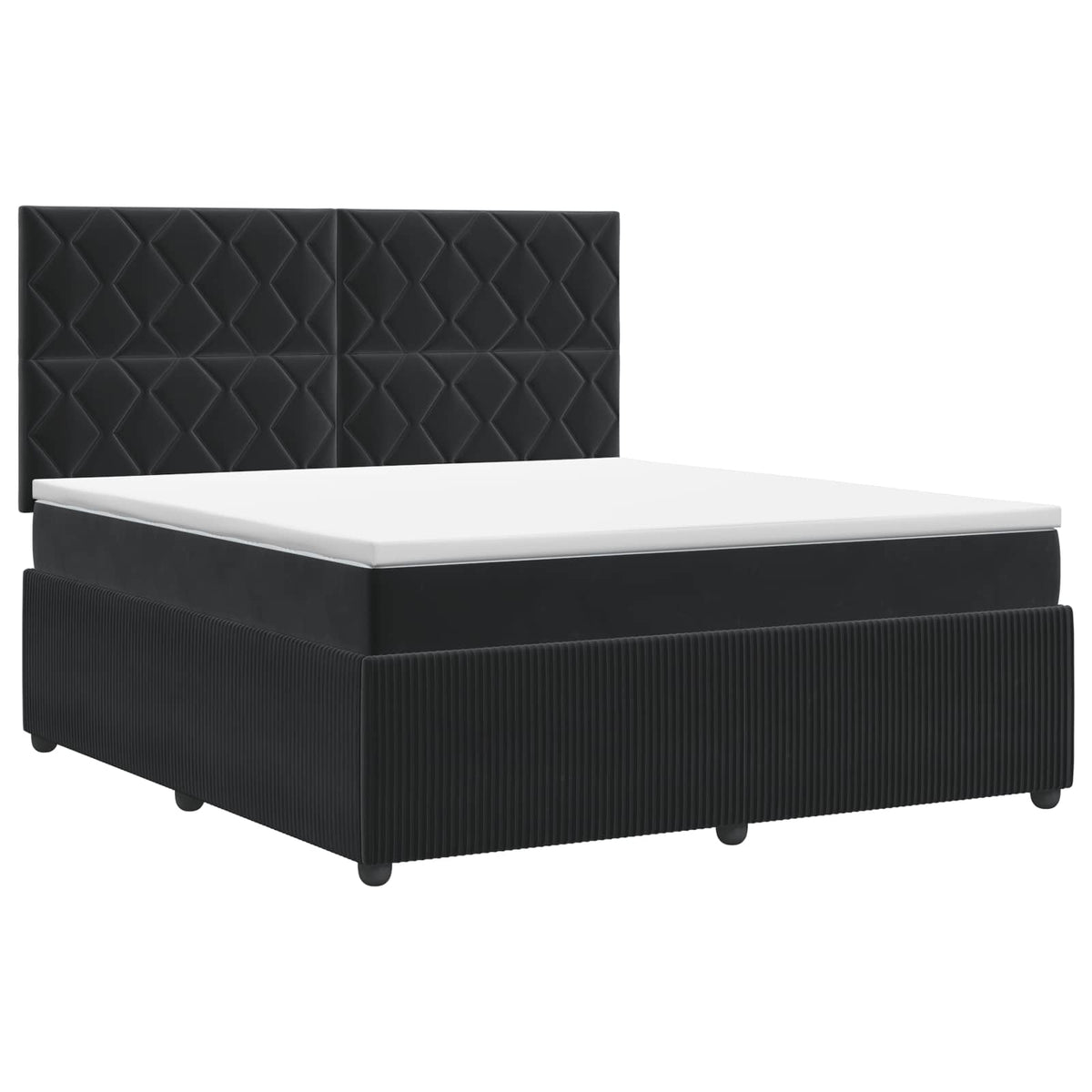 Boxspring krevet s madracem Crna 140 x 190 cm Baršun