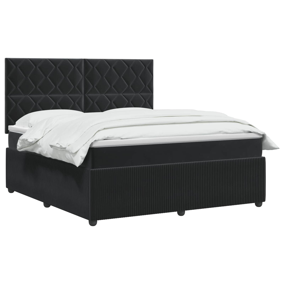 Boxspring krevet s madracem Crna 140 x 190 cm Baršun
