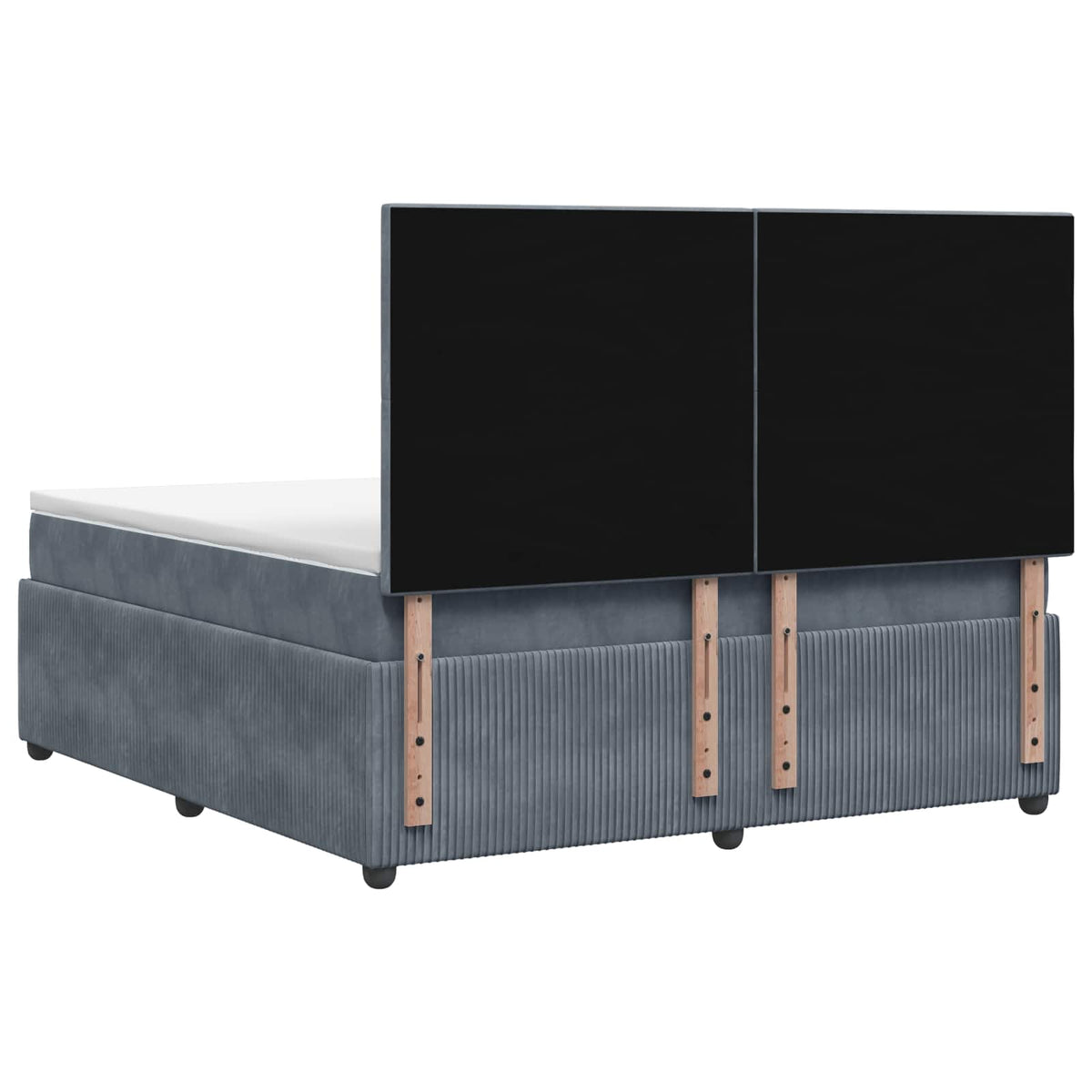 Boxspring krevet s madracem Tamnosiva 140 x 200 cm Baršun