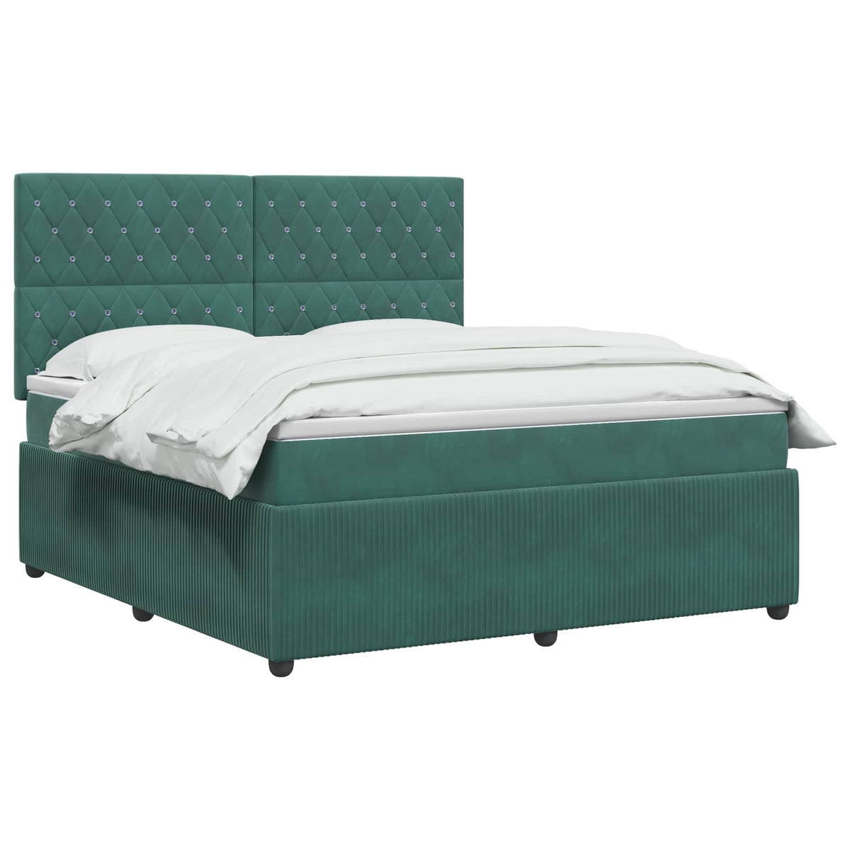 Boxspring krevet s madracem Tamnozelena 140 x 200 cm Baršun