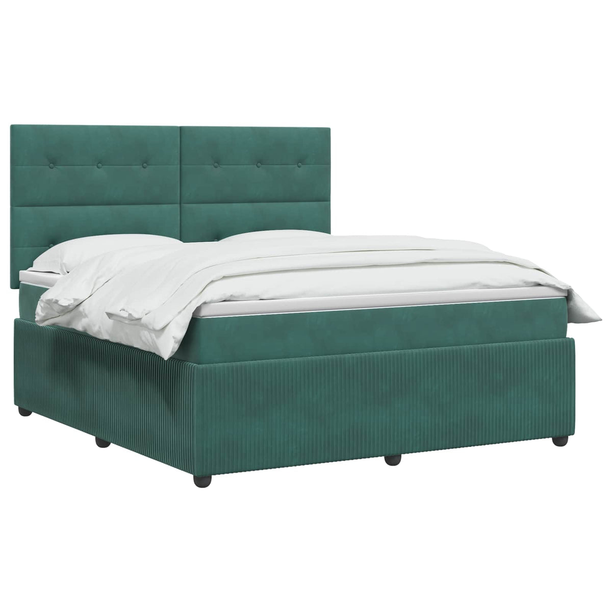Boxspring krevet s madracem Tamnozelena 140 x 200 cm Baršun
