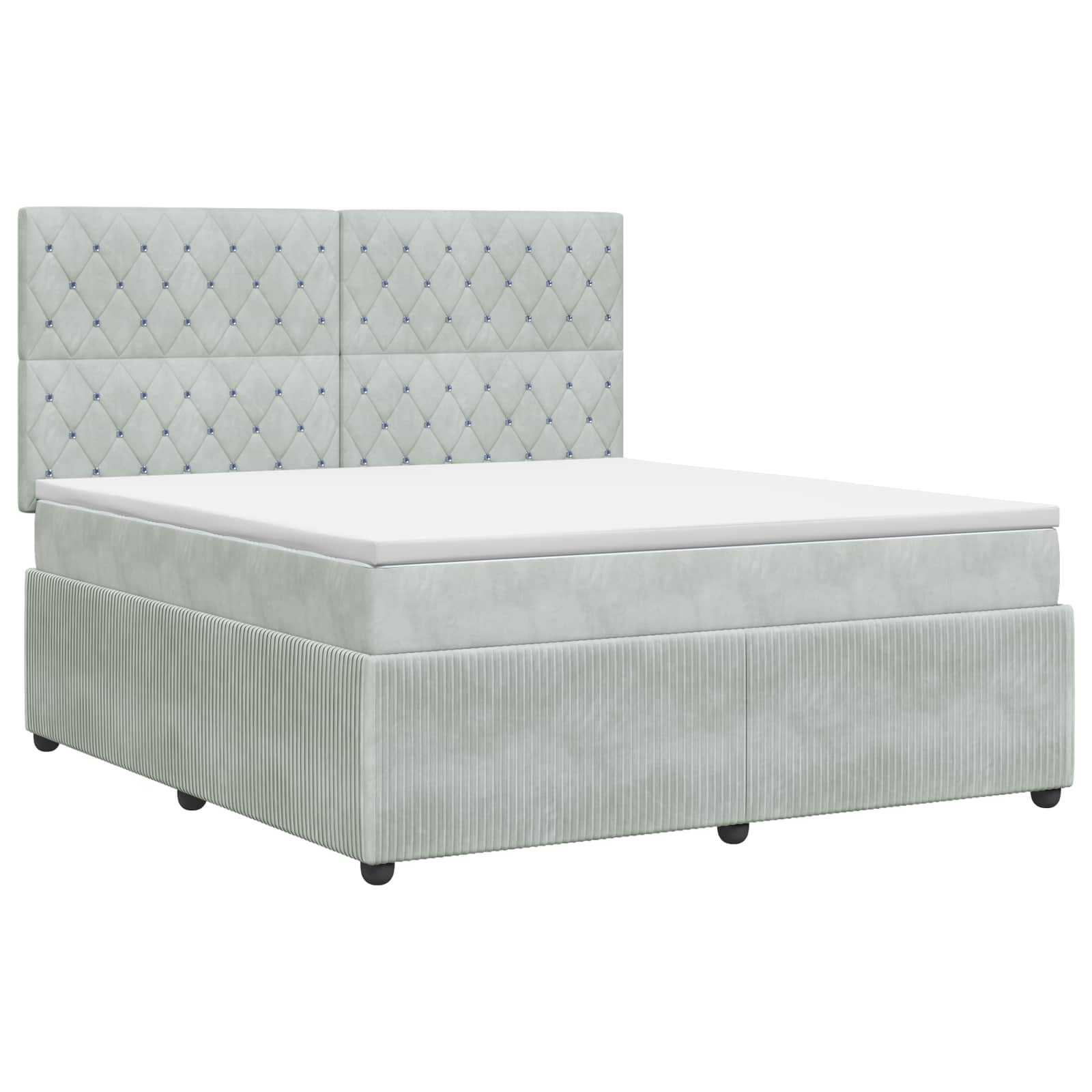 Boxspring krevet s madracem Svjetlosiva 160 x 200 cm Baršun