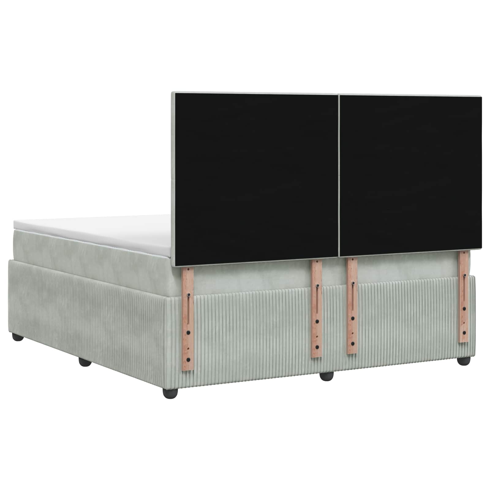 Boxspring krevet s madracem Svjetlosiva 160 x 200 cm Baršun