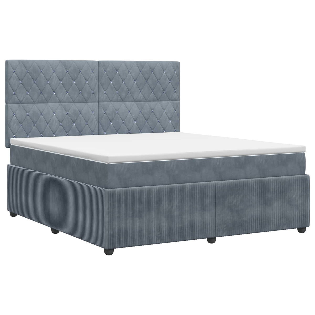 Boxspring krevet s madracem Tamnosiva 160 x 200 cm Baršun