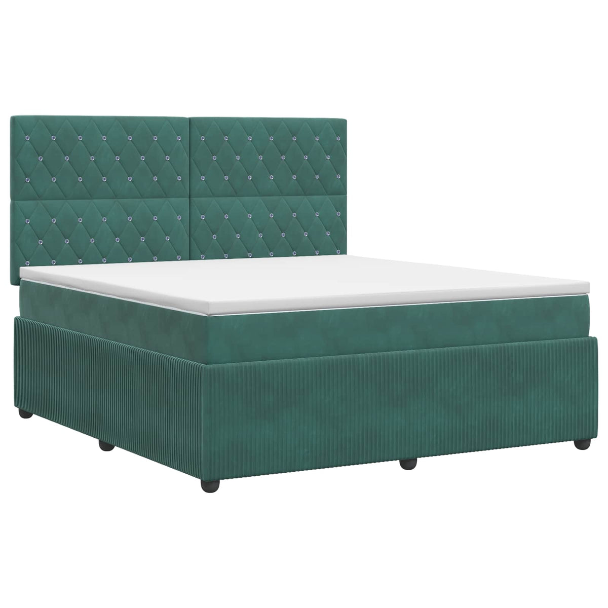 Boxspring krevet s madracem Tamnozelena 160 x 200 cm Baršun