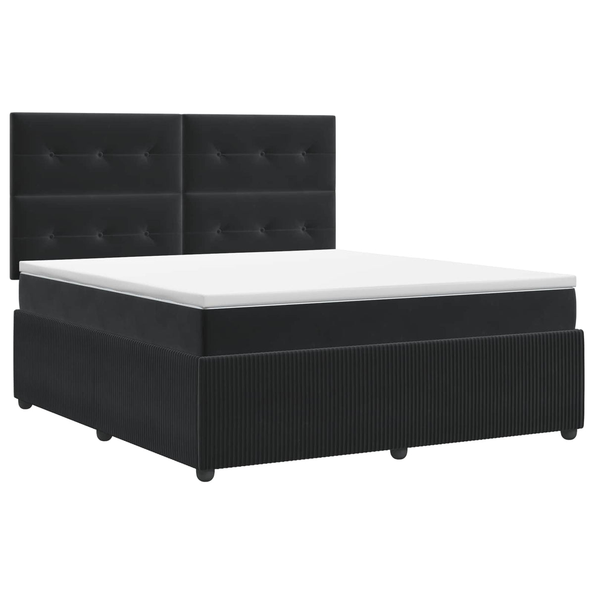 Boxspring krevet s madracem Crna 160 x 200 cm Baršun