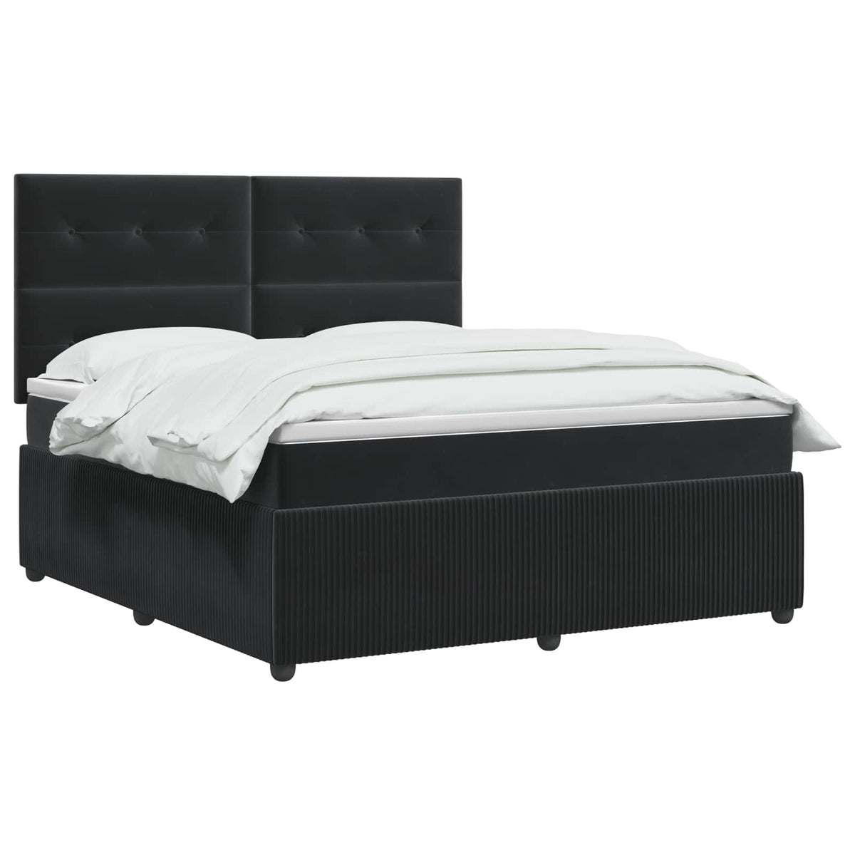 Boxspring krevet s madracem Crna 160 x 200 cm Baršun