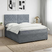 Boxspring krevet s madracem Tamnosiva 140 x 190 cm Baršun