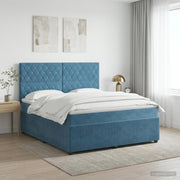 Boxspring krevet s madracem Plava 140 x 200 cm Baršun