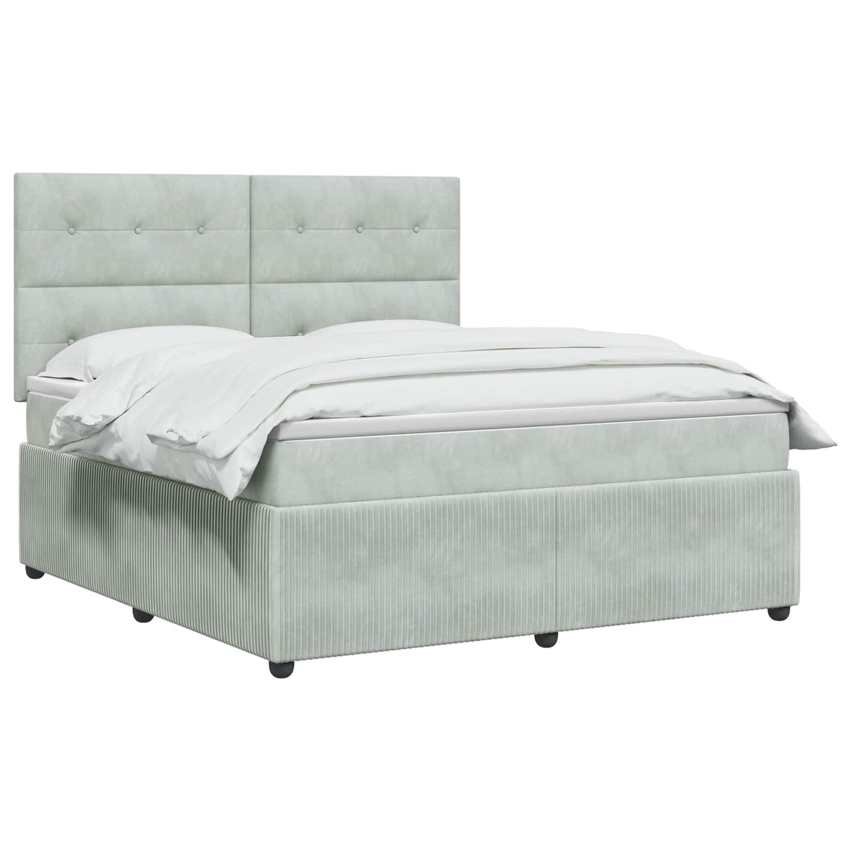Boxspring krevet s madracem Svjetlosiva 180 x 200 cm Baršun