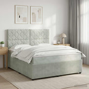 Boxspring krevet s madracem Svjetlosiva 140 x 200 cm Baršun