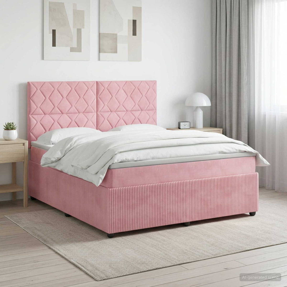 Boxspring krevet s madracem Ružičasta 160 x 200 cm Baršun
