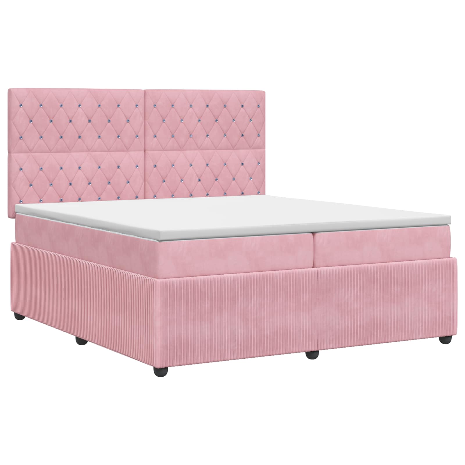 Boxspring krevet s madracem Ružičasta 200 x 200 cm Baršun