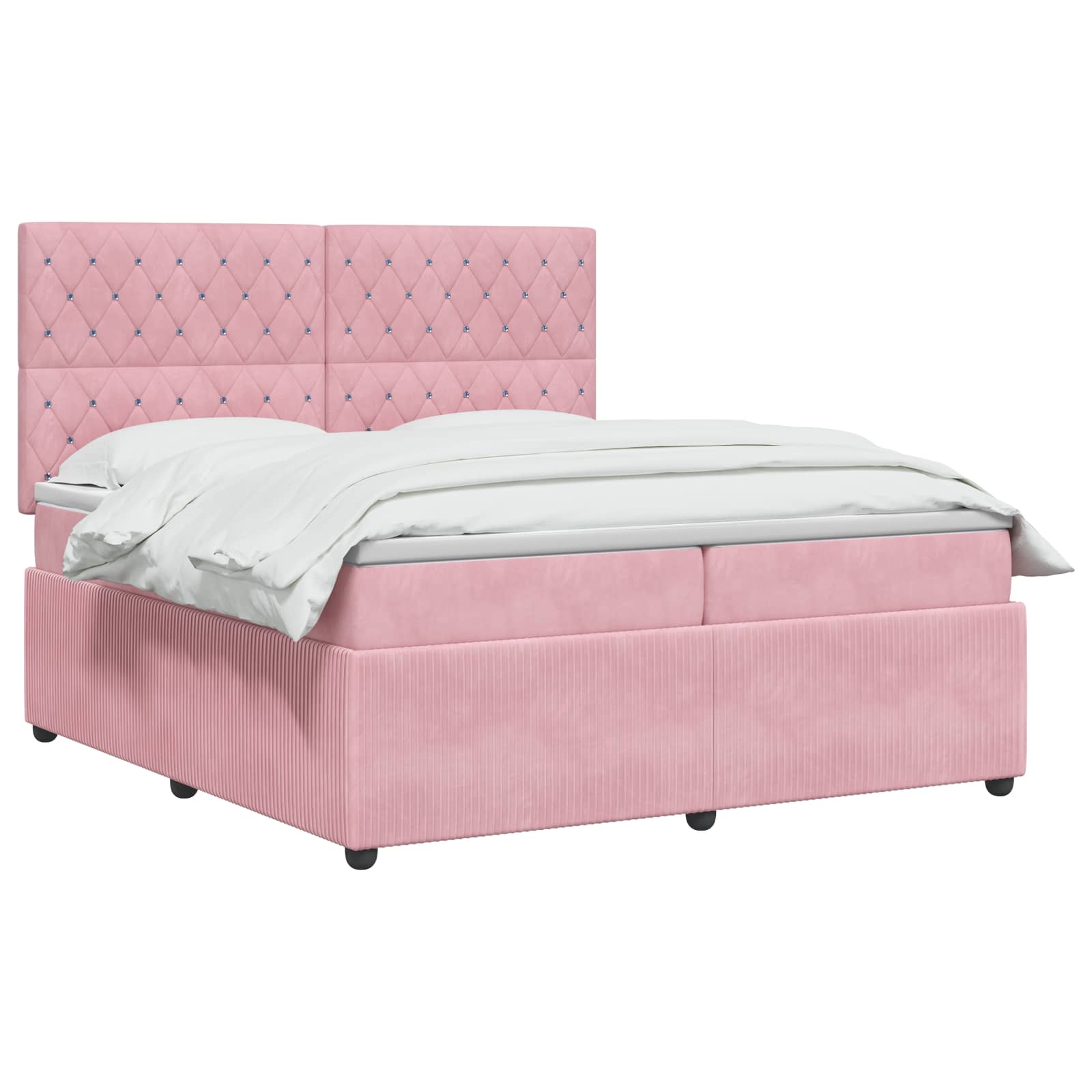 Boxspring krevet s madracem Ružičasta 200 x 200 cm Baršun