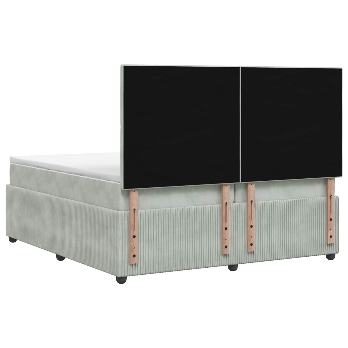 Boxspring krevet s madracem Svjetlosiva 200 x 200 cm Baršun