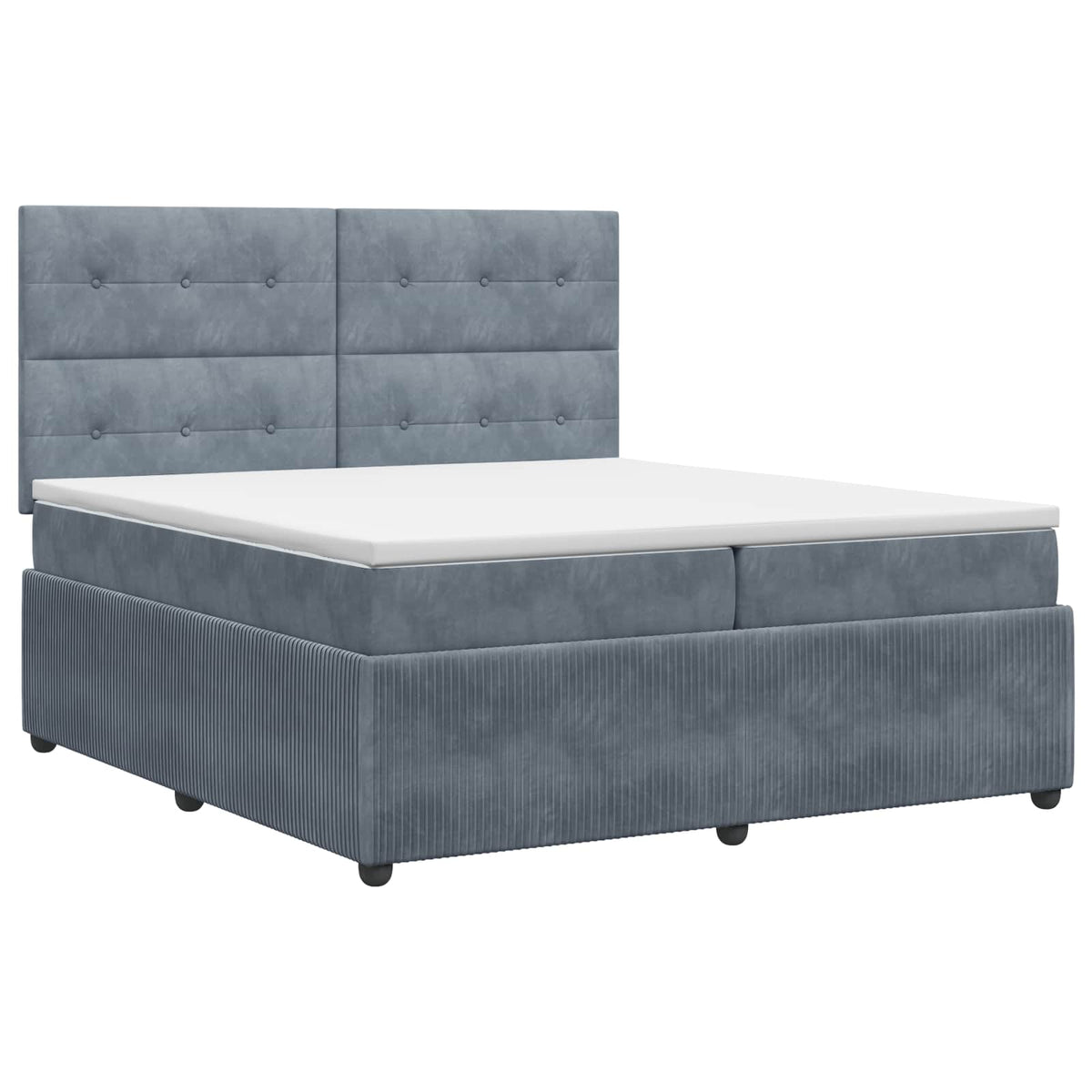 Boxspring krevet s madracem Tamnosiva 200 x 200 cm Baršun