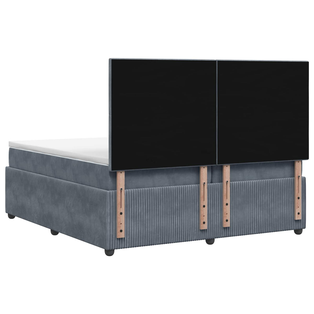 Boxspring krevet s madracem Tamnosiva 200 x 200 cm Baršun