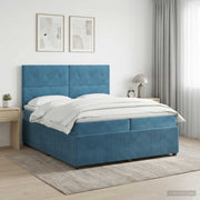Boxspring krevet s madracem Plava 200 x 200 cm Baršun