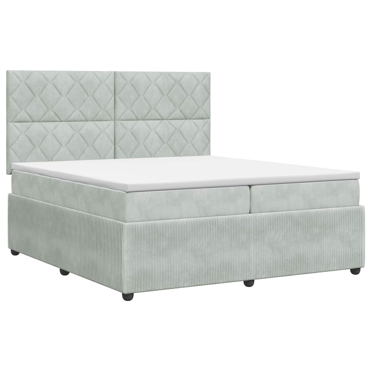 Boxspring krevet s madracem Svjetlosiva 200 x 200 cm Baršun