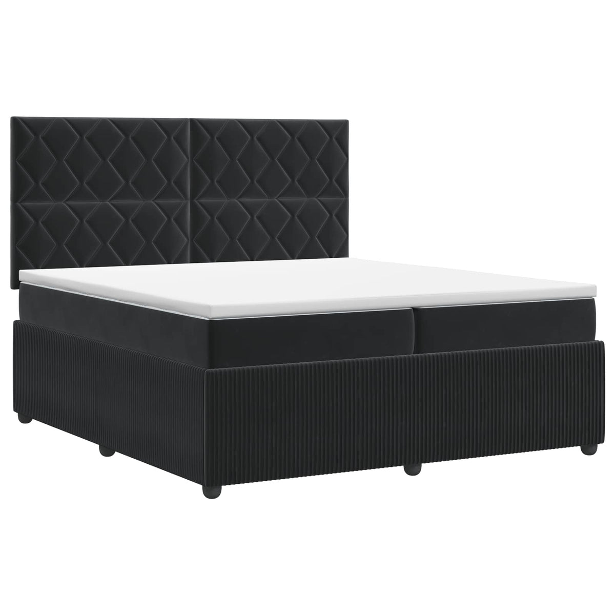 Boxspring krevet s madracem Crna 200 x 200 cm Baršun