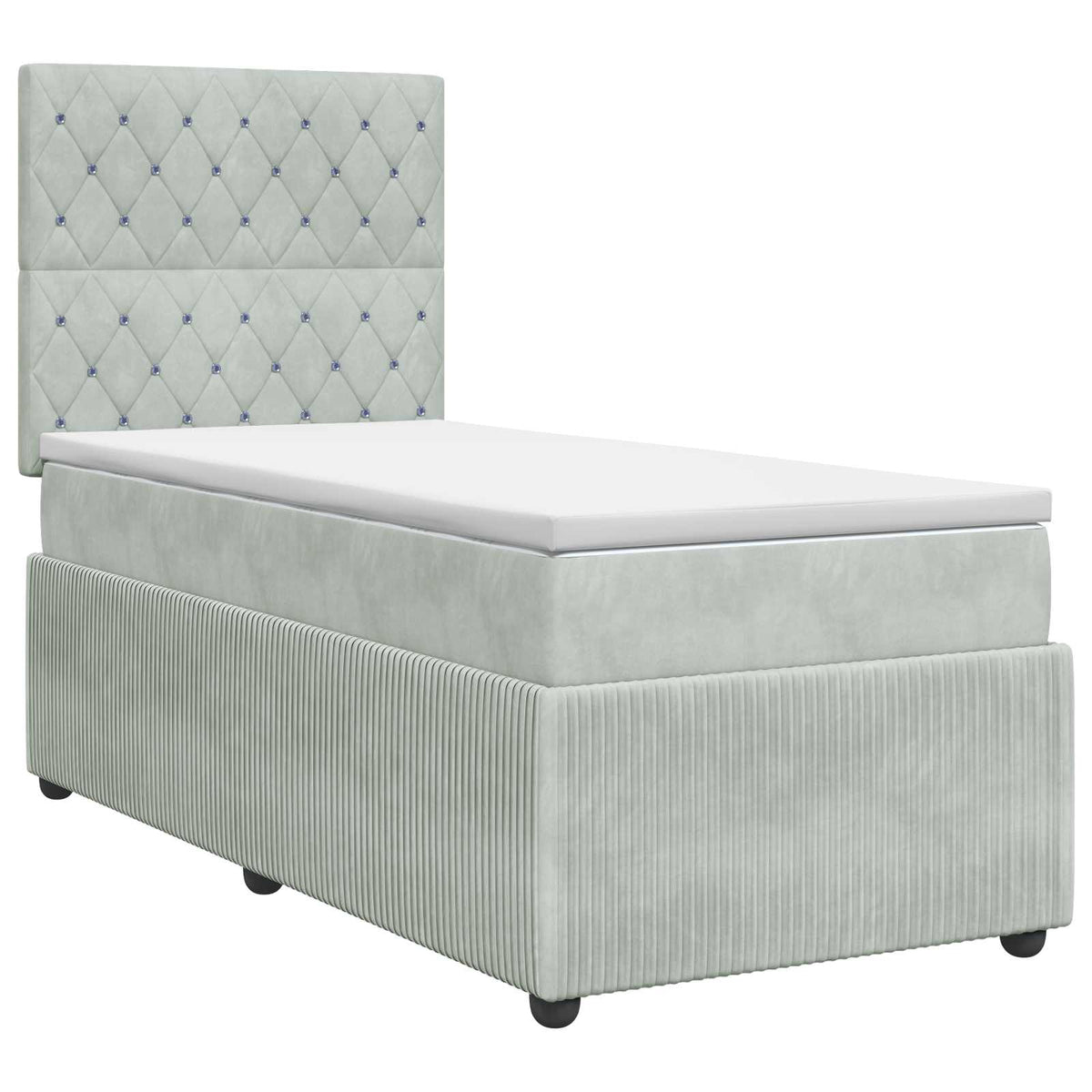 Boxspring krevet s madracem Svjetlosiva Jjedan Baršun